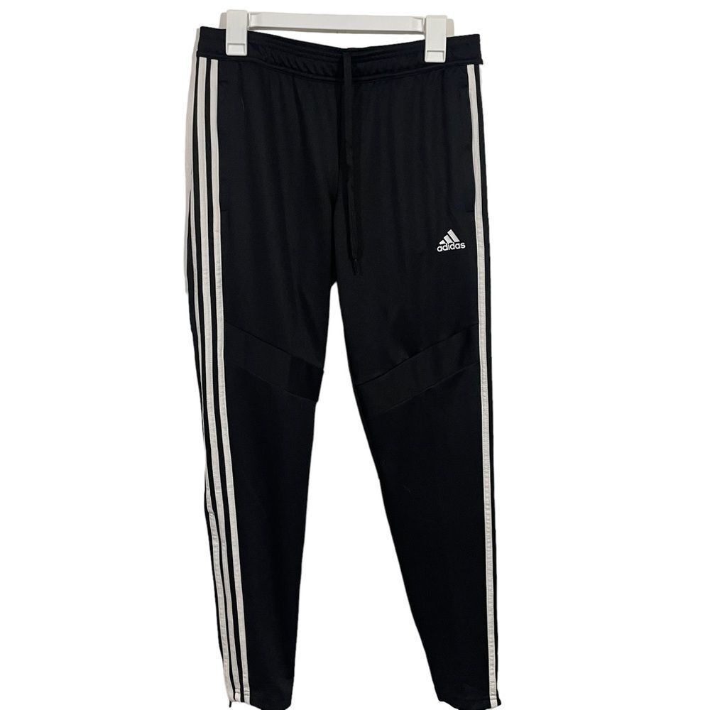 Adidas Black Classic Striped Tapered Athletic Pants